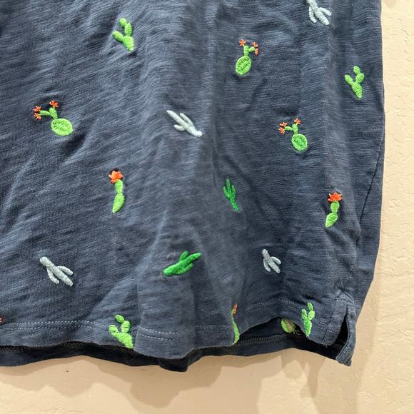 Mini Boden Navy Embroidered Cactus Collared Shirt - Picture 5 of 7